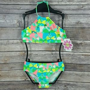 Hula Star Girls Butterflies Two-Piece Swimsuit NEW